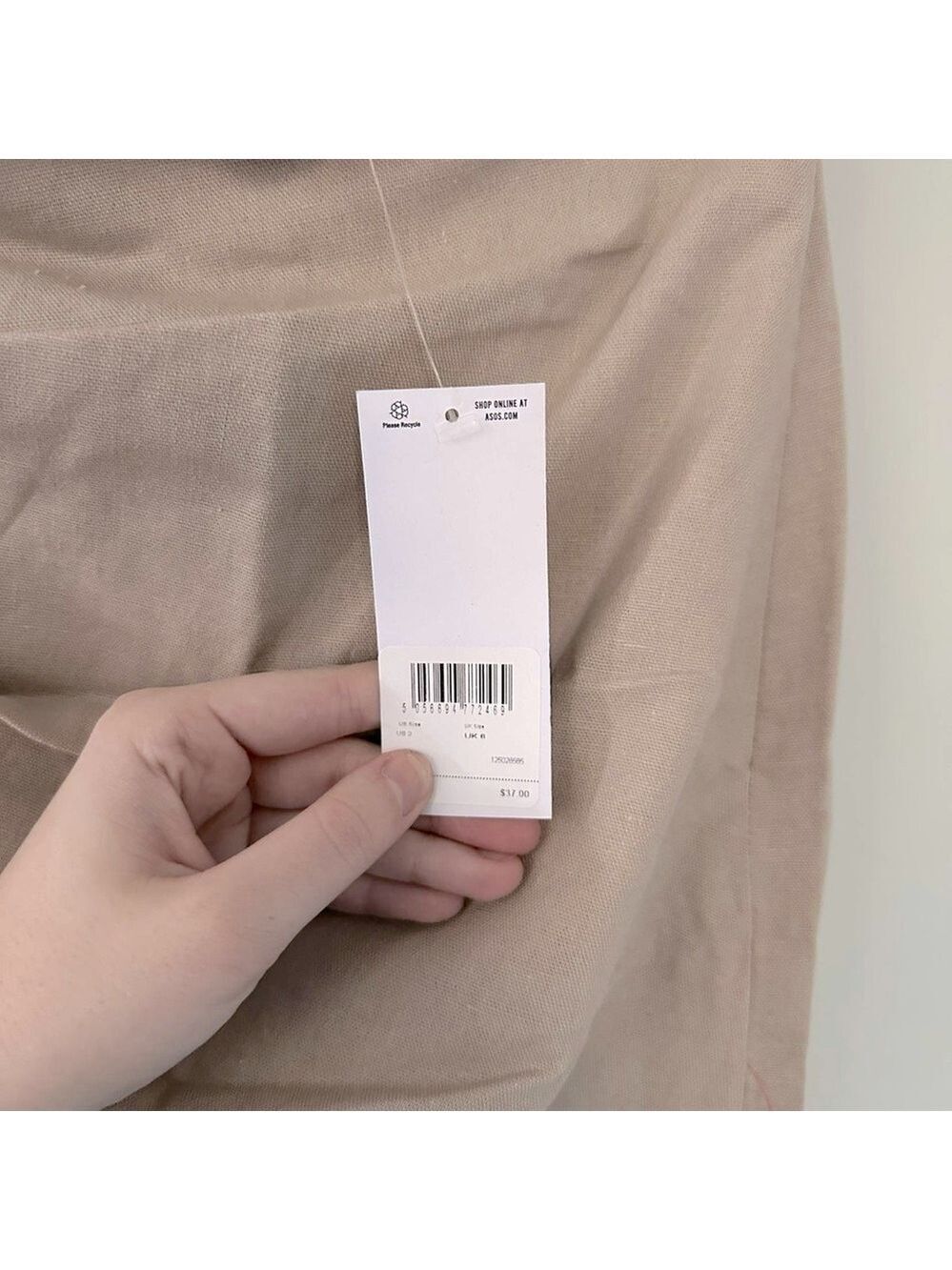 ASOS DESIGN Ruched Mini Skirt Stone size 2-NWT - Picture 8 of 12
